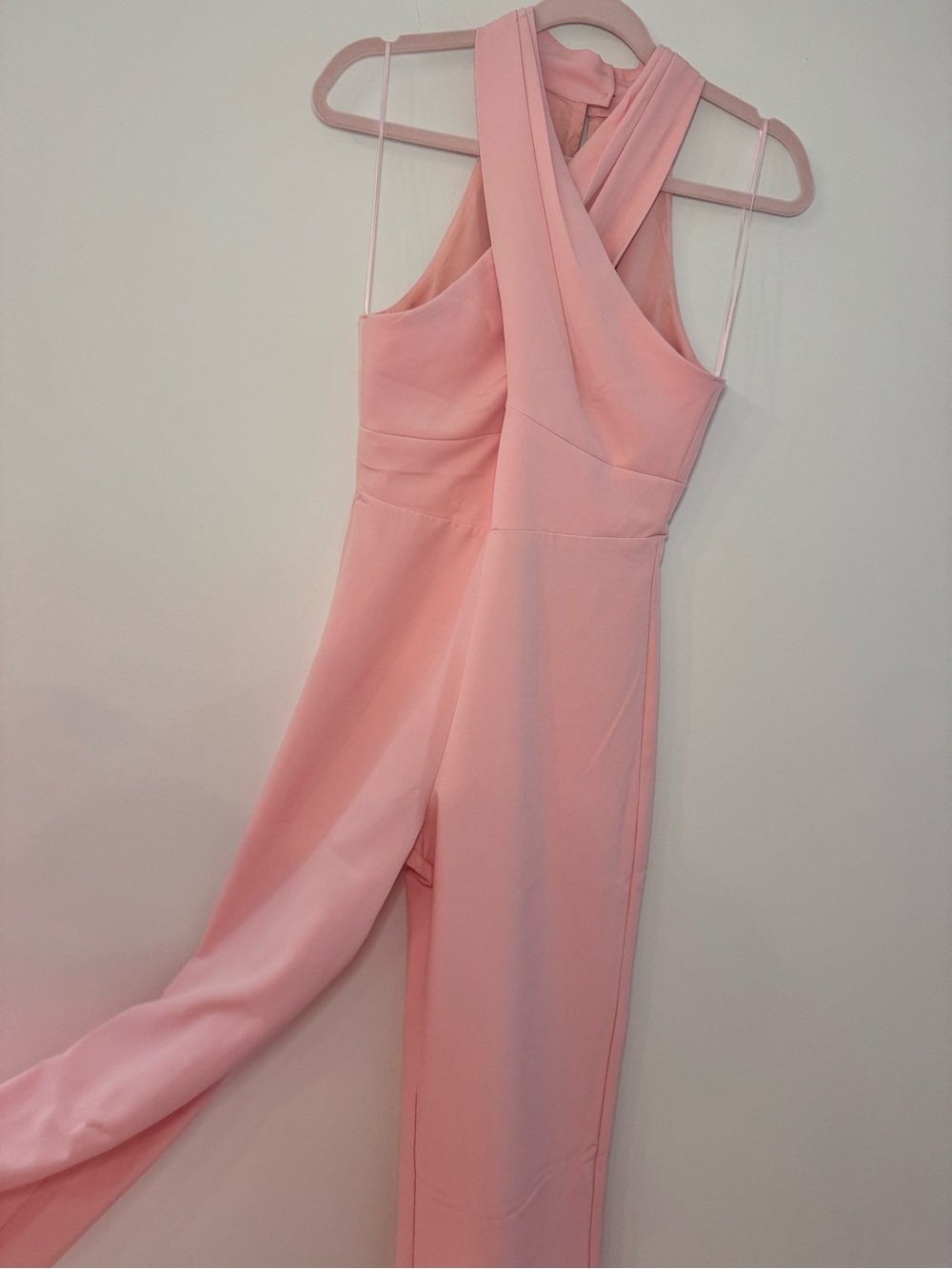 Francesca's Collections Pink One-Shoulder Jumpsuit